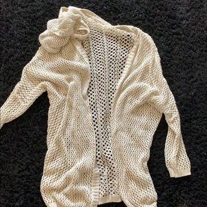 Cream Brandy Melville knit long cardigan